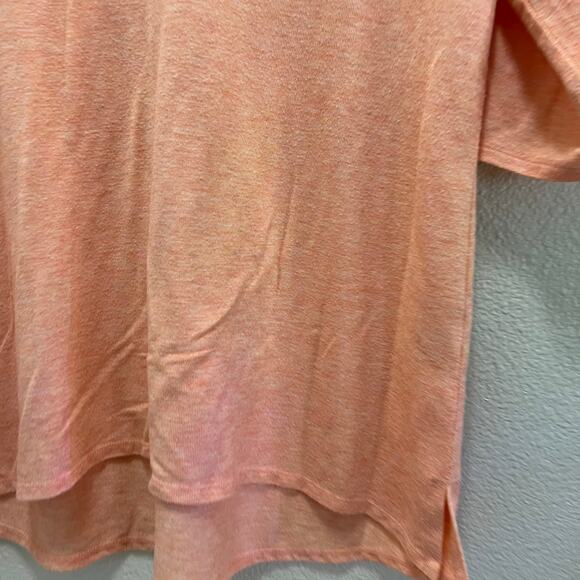 Soft Surroundings Coral Peach 3/4 Sleeve V-Neck Casual T-Shirt Tunic Size Medium - Picture 4 of 6
